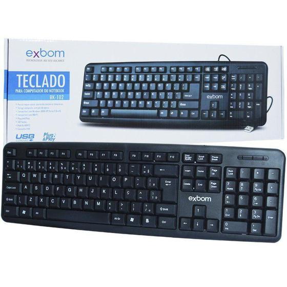Teclado EXBOM com Fio Padrão ABNT2 BK-102 — foto 2