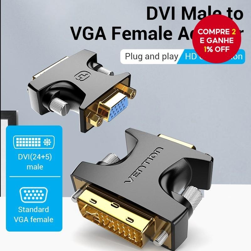 Adaptador DVI-I M para VGA F 24+5 MD9 Dual Link - 4623 — foto 4