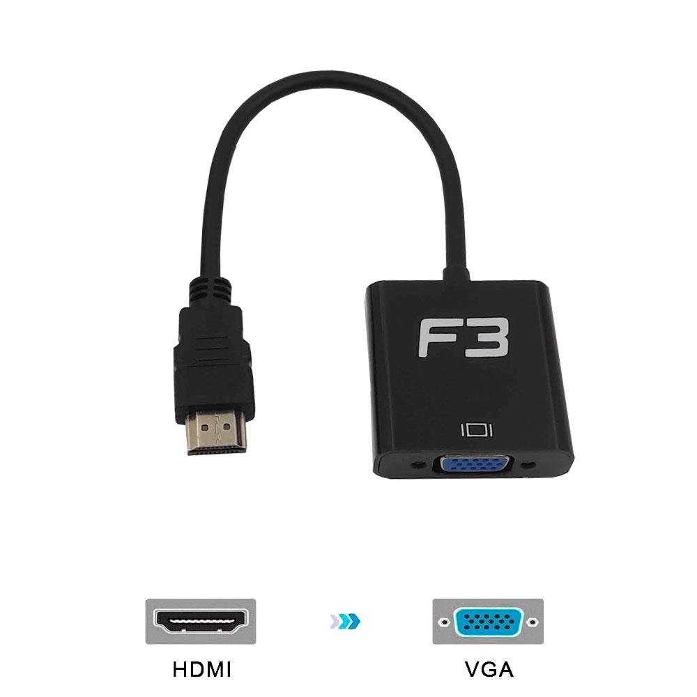 Cabo Adaptador Conversor HDMI para VGA F + Audio F3 - Jc- Ad-hm/vga — foto 2