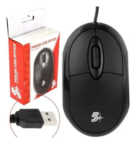 Mouse USB Office Óptico Ergonômico 1000 DPI Preto — foto 2