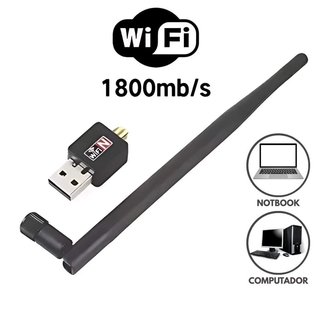 Antena WIFI USB Adaptador Wireless PC Notebook