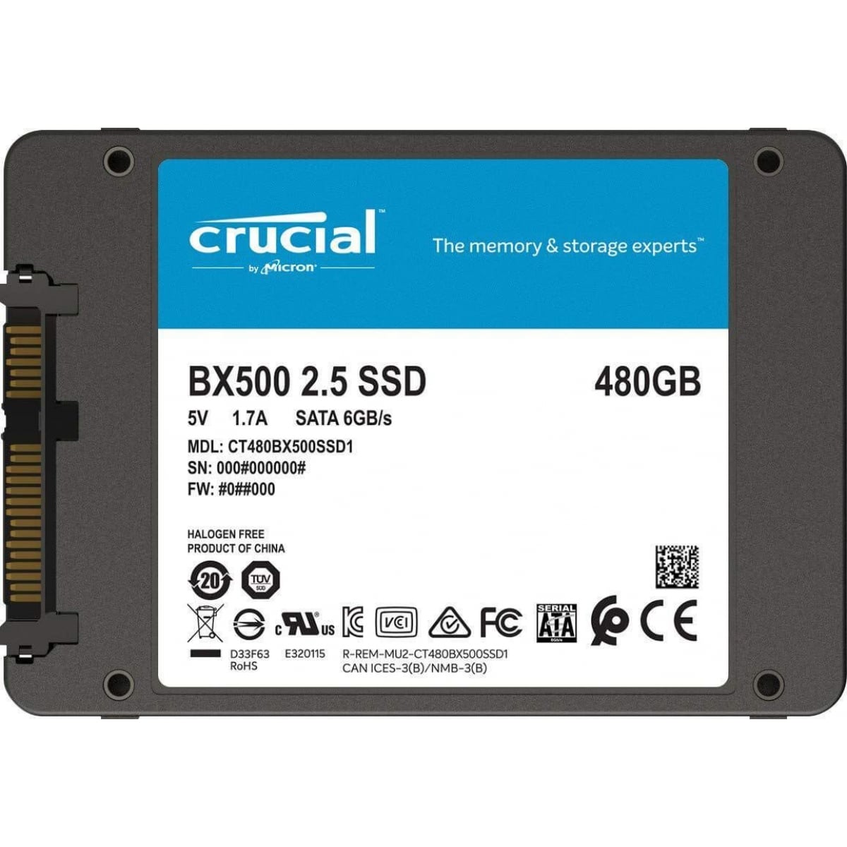 SSD CRUCIAL 480GB CT480BX500SSD1 Preto — foto 3